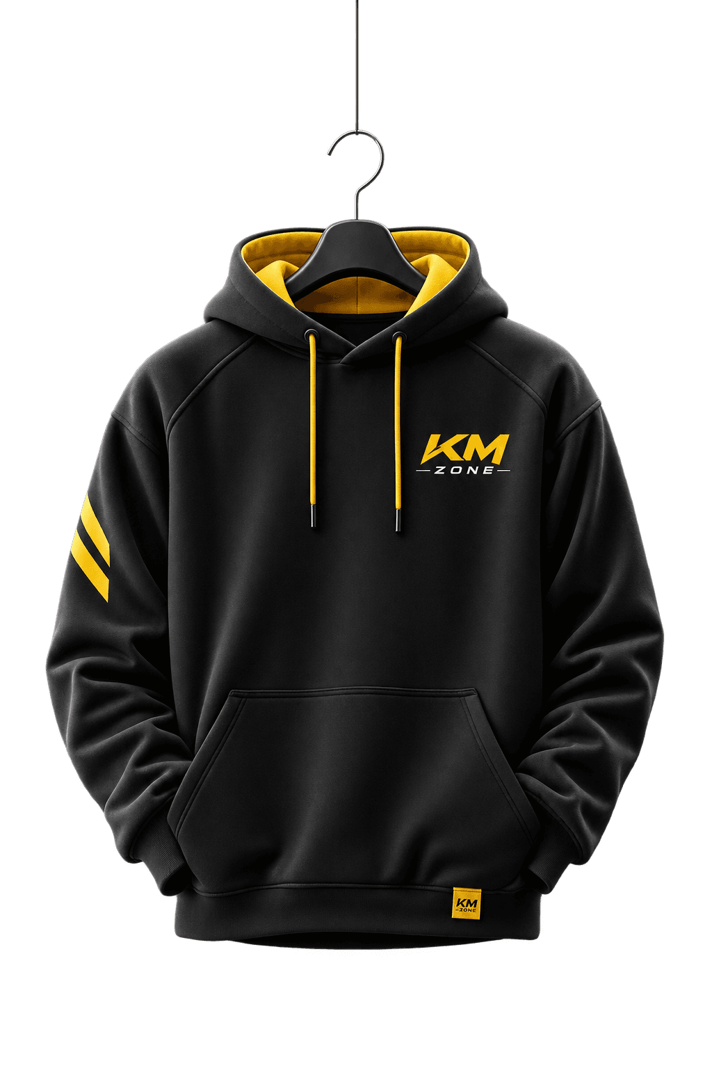 KM ZONE Luxury 400 GSM Heavyweight Oversized Black Hoodie - Tumsar Streetwear